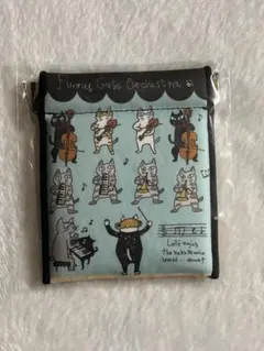 ネコ柄バネ式ポーチ