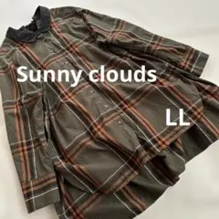 【Sunny clouds】チェック　チュニック　後ろリボン　ナチュラン　LL