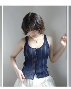 HEAP underwear layer knit tank ネイビー - メルカリ