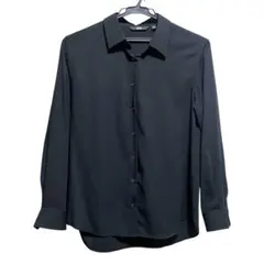 UNIQLO 長袖シャツ ブラック　レーヨン　Sサイズ