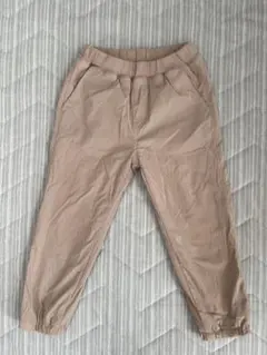 ユニクロ 薄ピンク長ズボン 裏起毛 暖パン 100