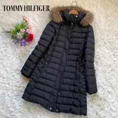トミーヒルフィガーブラックダウンコートファーフードAライン