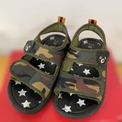 ミキハウス　ダブルビー　サンダル　カーキ　17cm