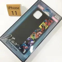 アベンジャーズiPhone11ケースガラスハイブリッドケース