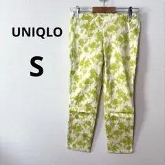 美品 UNIQLO S タイダイ柄 総柄 クロップド レギンスパンツ ストレッチ