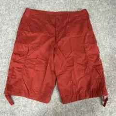 Y594 赤いカーゴショートパンツ Lサイズ