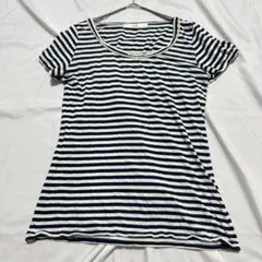 エフデ　ボーダー半袖Tシャツ カットソー　Mスパンコール　a2460のサムネイル