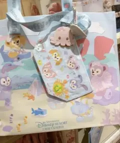 上海ディズニー　サマー　ダッフィーフレンズショッピングバッグミニポーチ付き