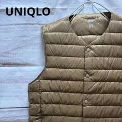 UNIQLO 2way ウルトラライトダウンベスト ノーカラー 茶色 S