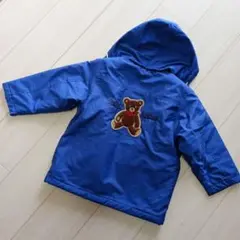 ミキハウス　ダッフルコート 中綿入り　クマ　100 ジャンパー　青
