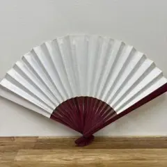 舞扇子 白と赤の二色 扇子 表地銀箔入り