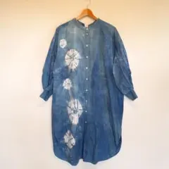 藍染タイダイ柄 刺繍入り五分袖ブラウス レッド系 - メルカリ