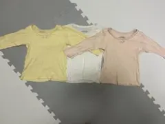 最安値　西松屋　長袖　インナー　シャツ　 3枚セット 　100