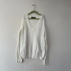 イーストボーイ EAST BOY Vネックニットセーター ホワイト 9号