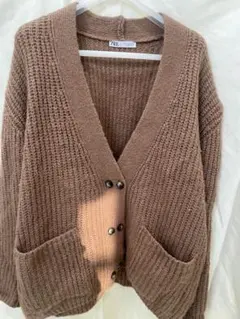 ZARA ブラウン カーディガン S