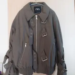 ZARA★ザラ ミリタリージャケット コート カーキ色 Ｍ