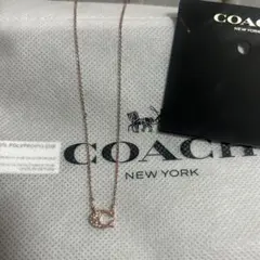 美品・箱・袋付】COACH コーチ ネックレス ハート クリスタル シルバー 