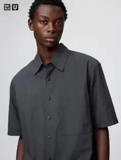 UNIQLO U ボクシーシャツ ブラック XL 新品未着用タグ付きのサムネイル