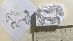 消しゴムハンコ　馬