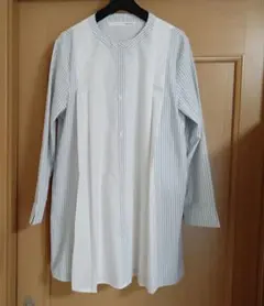 ストライプ　 長袖シャツ　ブラウス　 バンドカラー　Robe cabinet