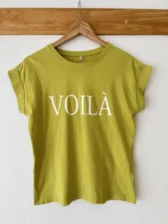 coca コカ　VOILÀ ロゴ 半袖Tシャツ イエローグリーン S♪