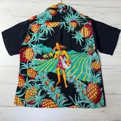 KAMEHAMEHA アロハシャツ フラガール トーチ柄 大きいサイズ 2XL