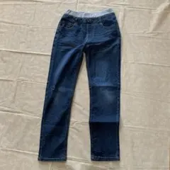 ダークブルーデニムパンツ ゴムウエスト160cm