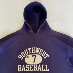 超美品 良フェード ナス紺 80's チャンピオン リバースウィーブ 2トーン