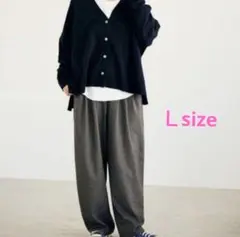 studio CLIPツイードライクバレルパンツ ダーク　グレーチェック