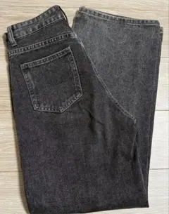 SHEIN ダークグレー ワイドレッグデニム