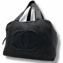 希少 CHANEL キャビアスキン ハンドバッグ レザー Vintage ロゴ