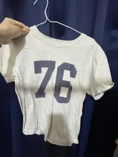 76プリント グレー 半袖Tシャツ