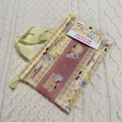 サンリオ　持ち手付き巾着　ハローキティ×ポムポムプリン