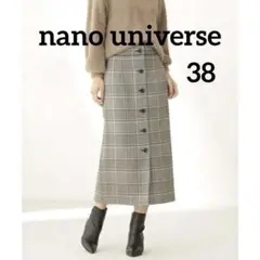 nano universe リバーシブル　タイトスカート　チェック　38