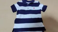 Ralph Lauren ラルフローレン ポロシャツ ボーダー　刺繍　80-85