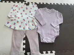 フラワープリント トップスとボディスーツ セット