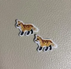 キツネ　アイロンワッペン2枚セット(6番)