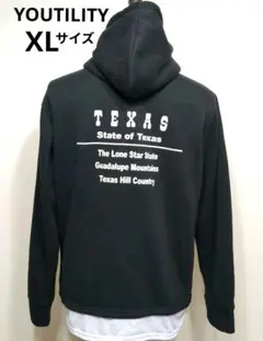 最安値　YOUTILITY　メンズ　パーカー　スゥエット　フード付き　黒色　XL