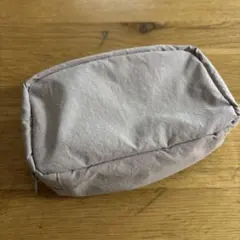 無印 MUJI 無印良品 リンクルナイロン 大きく開くポーチ M ピンク