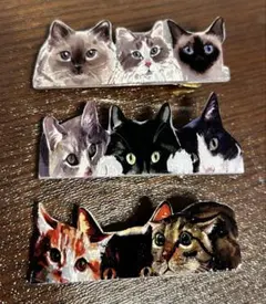 ヘアクリップ 猫モチーフ 3個セット