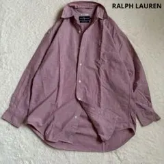 ラルフローレン　90s オックスフォードシャツ　ポニー刺繍　レッド　長袖シャツ