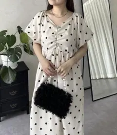 prose verse❤︎シャーリングＶネックナローワンピース⭐︎超美品！