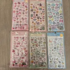 シール ６枚セット　サンリオ　キティ　シナモン　ポチャッコ