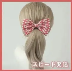 髪飾り　矢柄　七五三　浴衣　リボン　祭り　袴　赤ヘアクリップ　女の子　キッズ　夏