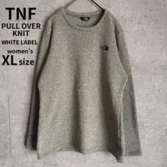 【極希少】　ノースフェイス　ニット　セーター　刺繍　韓国限定　グレージュ　XL