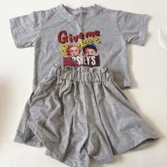 グレー Tシャツ ショートパンツ キュロット セット