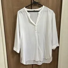 UNIQLO ホワイト 五分袖シャツ Lサイズ