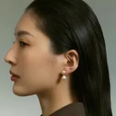 ダブルパールピアス パール ゴールド 高級感 高見え 大人女子 結婚式 素敵