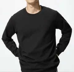 【UNIQLOユニクロ】ソフトタッチクルーネックT ブラック