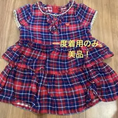 miki HOUSE チェック柄ワンピース 80cmのサムネイル